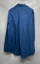 Load image into Gallery viewer, Calvin Klein Mens Blue Cotton Slim Fit Spread Collar Long Sleeve Dress Shirt 17
