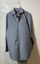 Load image into Gallery viewer, Hugo Boss Mens Blue Check Long Sleeve Sharp Fit Easy Iron Dress Shirt Size 17
