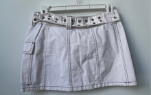 Load image into Gallery viewer, Forever 21 Womens White Light Wash Denim Stretch Mini Skirt Size Small

