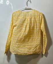 Load image into Gallery viewer, Loft Womens Yellow Multicolor Floral Long Sleeve Blouse Top Size XS
