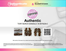 Load image into Gallery viewer, Authentic Tory Burch Womens Thora Brown Thong Sandals Size 8M Stained Worn
