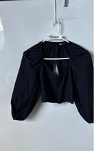 Load image into Gallery viewer, Zara Womens Black Sweetheart Neck Cropped Blouse Top Size XS
