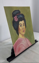Load image into Gallery viewer, Japanese Geisha Woman Portrait Decorative Oil Painting Signed By Sonia
