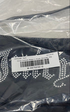 Load image into Gallery viewer, Juicy Couture Womens Black Faux Patent Leather Rhinestone Logo Shoulder Bag
