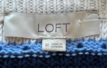 Load image into Gallery viewer, Loft Womens Blue Striped Crew Neck Ribbed Hem Pullover Vest Sweater Size M
