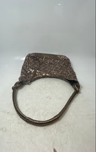 Load image into Gallery viewer, Elliott Lucca Womens Brown Leather Zipper Braided Slouchy Shoulder Handbag
