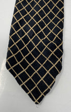 Load image into Gallery viewer, Giorgio Armani Mens Black Beige Diamond Grid Print Adjustable Pointed Tie
