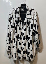 Load image into Gallery viewer, Nasty Gal Womens Black White Sequin Collared Snap Long Sleeve Jacket Size 14
