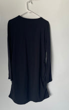 Load image into Gallery viewer, Donna Karan New York Womens Black White Long Sleeve Round Neck Mini Dress Size L
