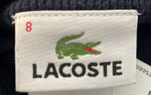 Load image into Gallery viewer, Lacoste Mens Blue Black Colorblock Crew Neck Long Sleeve Pullover Sweater Size 8
