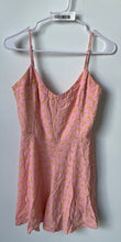 Load image into Gallery viewer, Zara Womens Pink Banana Print Spaghetti Strap One-Piece Romper Size Small

