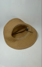 Load image into Gallery viewer, Vince Camuto Womens Beige Woven Straw Lightweight Wide Brim Panama Sun Hat
