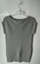 Load image into Gallery viewer, Calvin Klein Womens Gray Striped Short Sleeve Pullover Sweater Size Small
