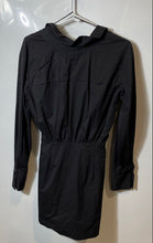 Load image into Gallery viewer, Zara Womens Black Long Sleeve Spread Collar Faux Wrap Mini Dress Size XS
