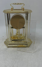 Load image into Gallery viewer, Vintage Bulova Gold-Tone Brass Quartz Anniversary Carriage Chime Mantel Clock
