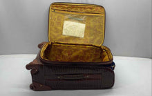 Load image into Gallery viewer, Samantha Brown Unisex Blue Faux Crocodile Embossed Trim Travel Luggage Suitcase
