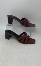Load image into Gallery viewer, Zara Womens Brown Leather Slip-On Block Heel Mule Sandals Size EUR 41
