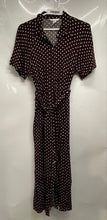 Load image into Gallery viewer, H&amp;M Womens Brown White Polka Dot Short Sleeve Tie Waist Shirt Dress Size Small
