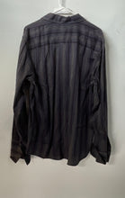 Load image into Gallery viewer, Calvin Klein Mens Gray Striped Long Sleeve Slim Fit Button-Up Shirt Size Large
