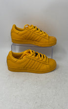 Load image into Gallery viewer, Adidas Mens Superstar S41808 Orange Leather Lace-Up Low Top Tennis Shoes Size 4

