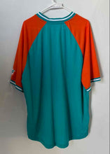 Load image into Gallery viewer, Fanatics Mens Aqua Orange Miami Dolphins Pullover NFL Jersey Size 3XL
