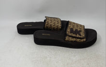 Load image into Gallery viewer, Michael Kors Womens Brown Monogram Print Slip-On Slide Sandals Size 9M

