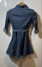 Load image into Gallery viewer, Authentic Polo Ralph Lauren Girls Blue Denim Belted Shirt Dress Size 8
