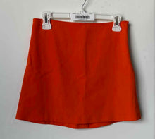 Load image into Gallery viewer, Zara Womens Orange Flat Front Side Zipper Short A-Line Skirt Size Small
