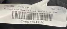 Load image into Gallery viewer, Michael Kors Womens Black Long Sleeve Pockets 1/2 Zip Blouse Top Size XL
