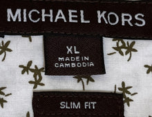 Load image into Gallery viewer, Michael Kors Mens White Floral Print Long Sleeve Slim Fit Button-Up Shirt Sz XL
