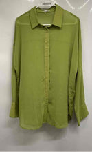 Load image into Gallery viewer, Fashion Nova Womens Green Long Sleeve Collared Button-Up Shirt Size Large
