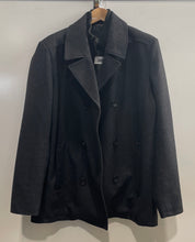 Load image into Gallery viewer, Kenneth Cole Mens Black Long Sleeve Collared Double-Breasted Pea Coat Size Large
