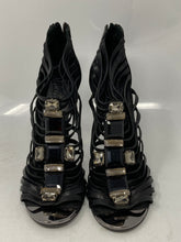 Load image into Gallery viewer, Authentic Tory Burch Womens Black Caged High Gladiator Heels Size 7.5M Worn
