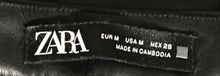 Load image into Gallery viewer, Zara Womens Black Leather Stretch Pockets Ankle Pants Size Medium
