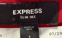 Load image into Gallery viewer, Express Mens Red Long Sleeve Collared Slim 1MX Button-Up Shirts Size S
