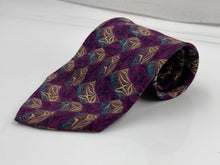 Load image into Gallery viewer, Christian Dior Monsieur Mens Purple Printed Silk Adjustable Designer Necktie
