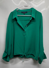 Load image into Gallery viewer, Tommy Hilfiger Womens Green Spread Collar Long Sleeve Blouse Top Size XL
