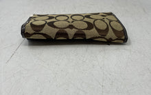 Load image into Gallery viewer, Coach Womens Brown And Beige Logo Print Credit Card Slot Trifold Wallet
