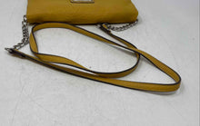 Load image into Gallery viewer, Nine West Womens Yellow Pebbled Faux Leather Chain Strap Flap Crossbody Bag
