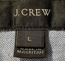 Load image into Gallery viewer, J Crew Mens Blue Printed Long Sleeve Collared Button-Up Shirt Size Large
