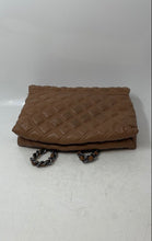 Load image into Gallery viewer, Steve Madden Womens Brown Quilted Flap Top Handle Chain Strap Crossbody Handbag
