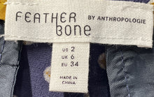 Load image into Gallery viewer, Anthropologie Feather Bone Womens Blue Geometric Palazzo Pants Size 2 With Tag
