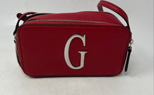 Load image into Gallery viewer, Guess Womens Dark Red Leather Zipper Adjustable Strap Crossbody Bag
