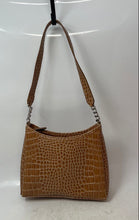 Load image into Gallery viewer, Liz Claiborne Womens Brown Alligator Embossed Leather Shoulder Handbag
