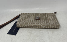 Load image into Gallery viewer, Tommy Hilfiger Womens Brown And Tan Monogram Plaque Wristlet Wallet With Tags
