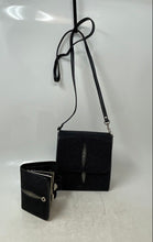 Load image into Gallery viewer, Lot Of 2 Pcs Sagrem Womens Black Detachable Flap Over Crossbody Bag With Wallet
