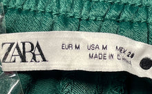 Load image into Gallery viewer, Zara Womens Green Elastic Waist Pull On Stretch Pockets Trousers Pants Size M
