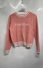 Load image into Gallery viewer, Bebe Womens Pink Long Sleeve Crew Neck Logo Pullover Sweater Size Small
