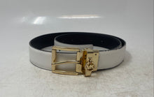 Load image into Gallery viewer, Michael Kors Womens White And Gold Buckle Logo Adjustable Dress Belt
