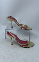 Load image into Gallery viewer, Kate Spade New York Womens Gold Leather Bow Stiletto Slingback Sandals Size 8B
